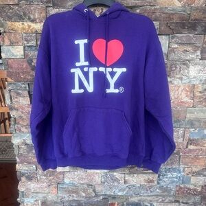 I ♥ NY Purple Hoodie with Red Heart Graphic